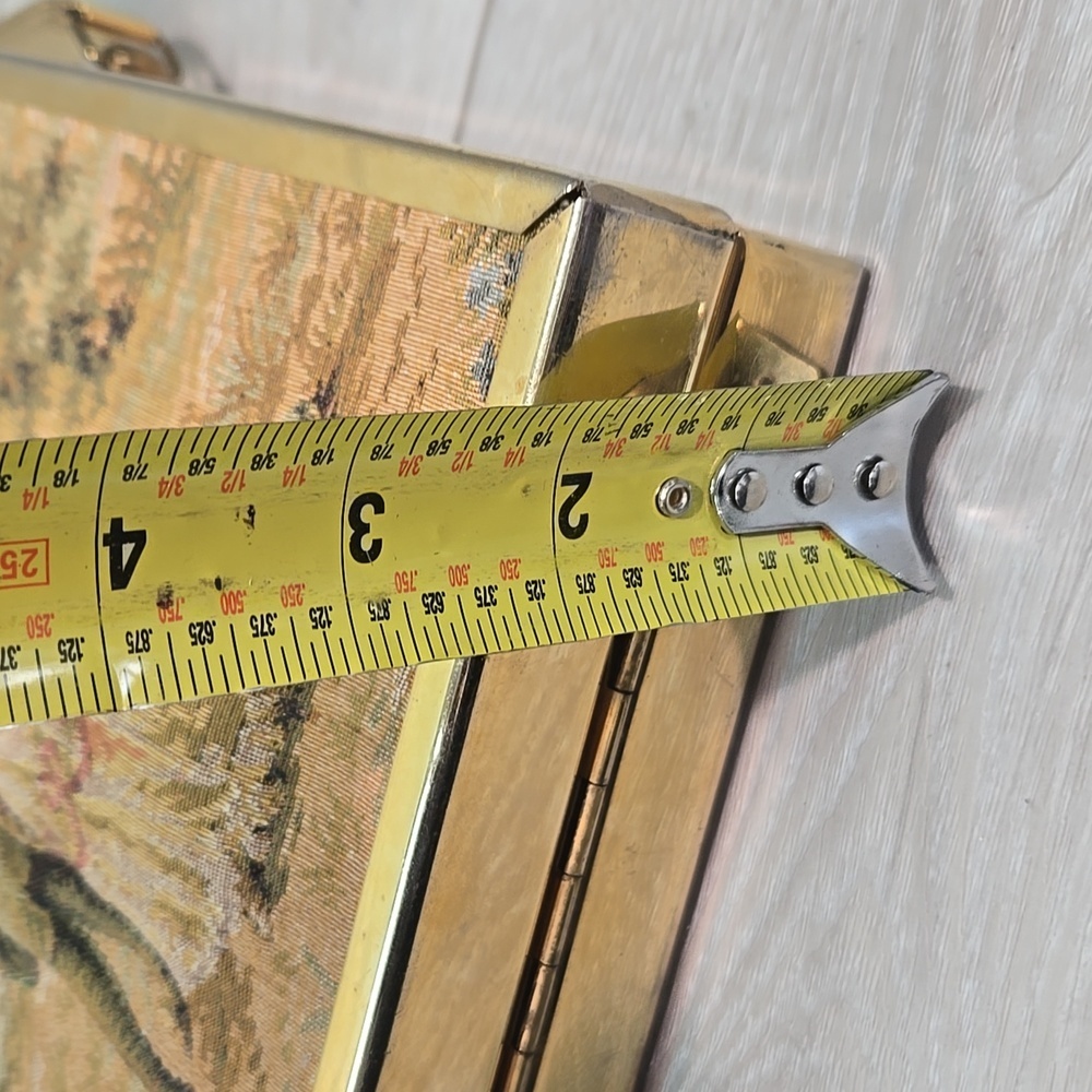 Vintag1960s TYROLEAN Bag Tapestry Cloth Embroidered Puffed Puffy Victorian Purse - Picture 5 of 13